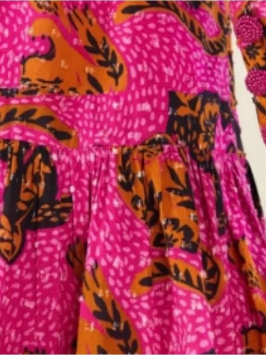 FARM Rio Pink Multicolor Long Sleeve Tiered Mini Dress - Picture 8 of 8